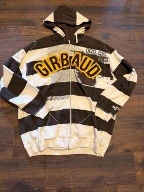Marithé + François Girbaud Striped Graphic Full Zip Hoodie Size XXXL